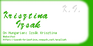 krisztina izsak business card
